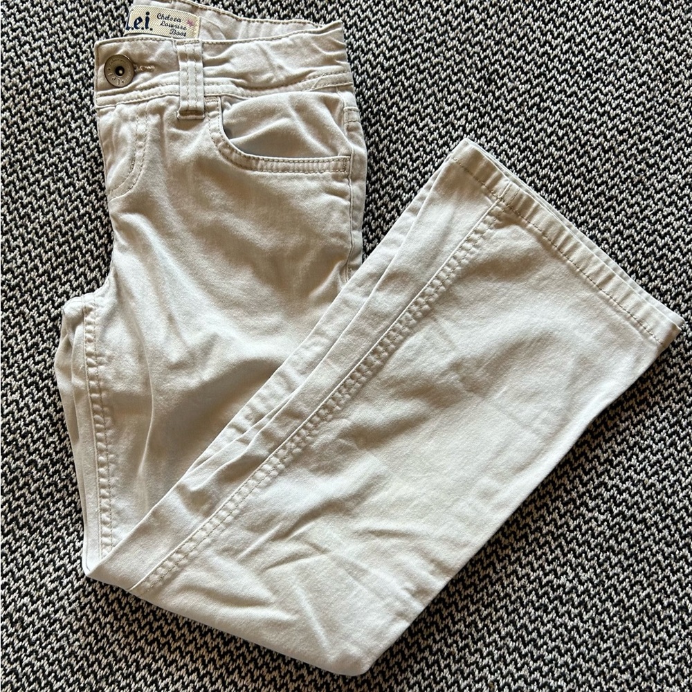 LEI Women's Off-White Straight Leg Jeans